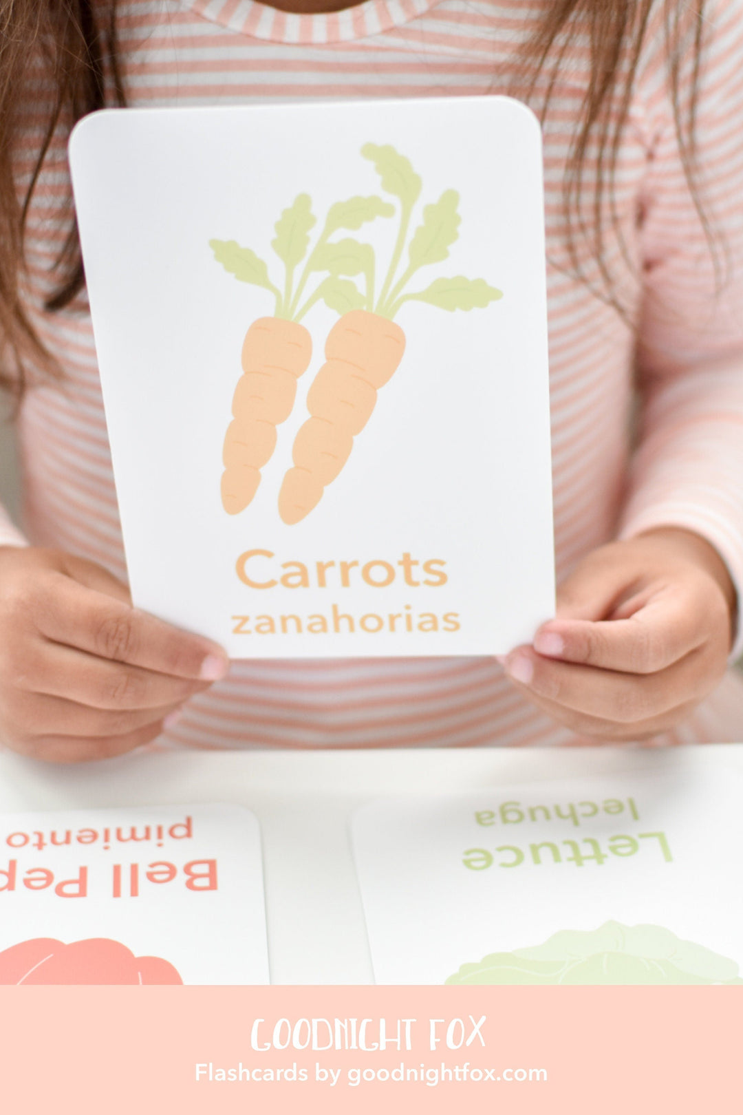 Vegetable Flashcards for Toddlers | Kids Food Learning Cards | Preschool Garden Activity GoodnightFox