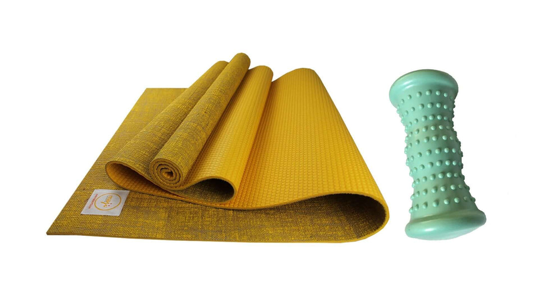 Maji Sports Jute Premium Eco Yoga Mat + Foot Massager (7.5cm x 17.5cm)-2