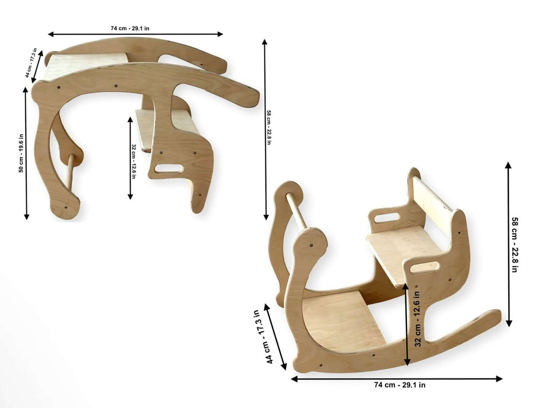 2in1 Wooden Seesaw & Desk for Kids' Skill Development Kidodido