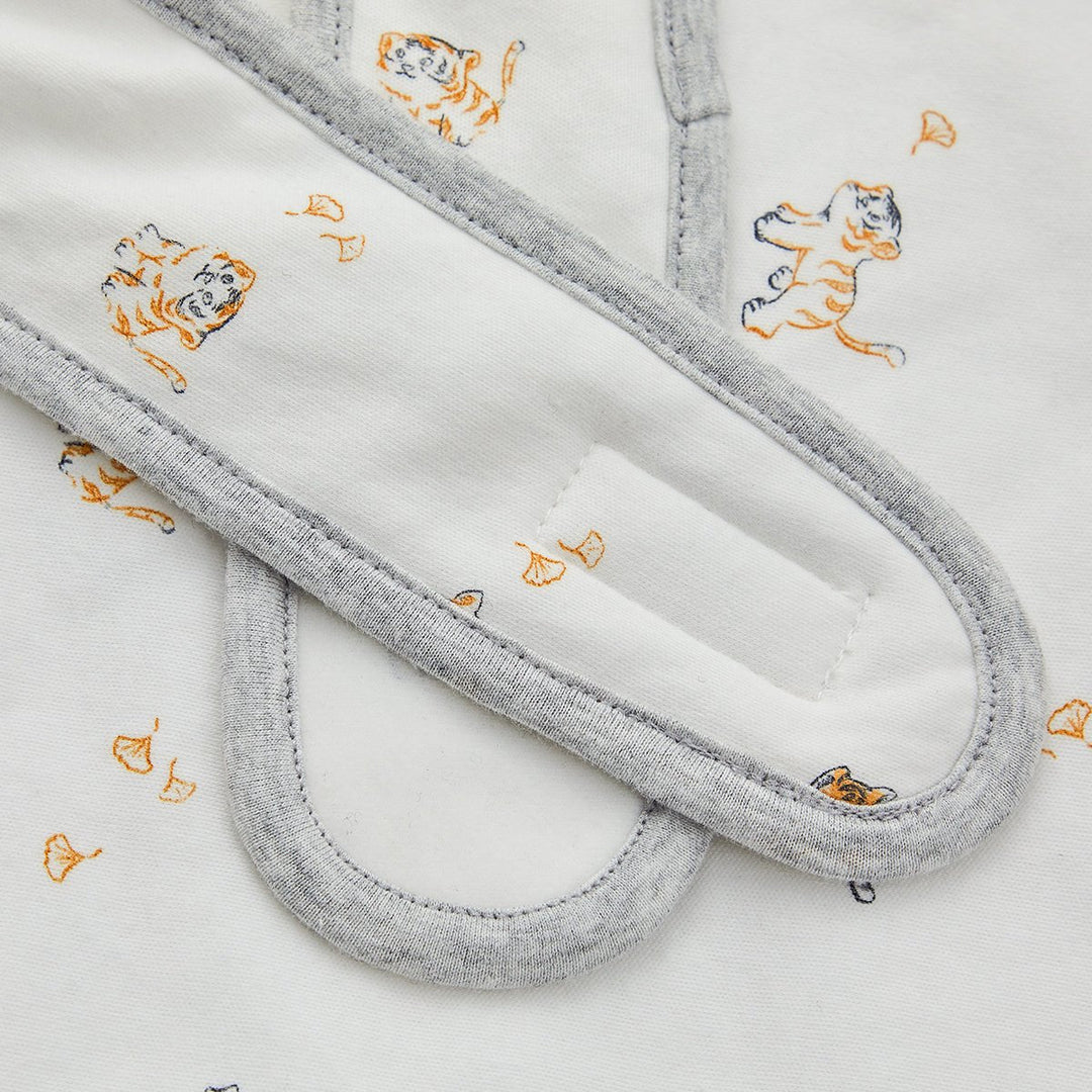 Lively Tiger Extra Warm Cotton Baby White Swaddle Wrap Cutelife
