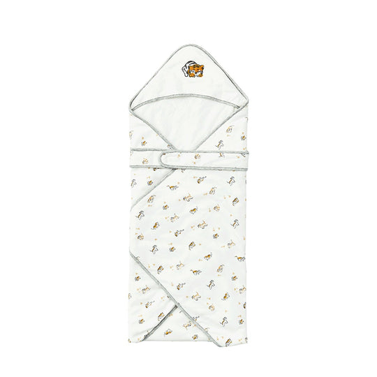 Lively Tiger Extra Warm Cotton Baby White Swaddle Wrap Cutelife