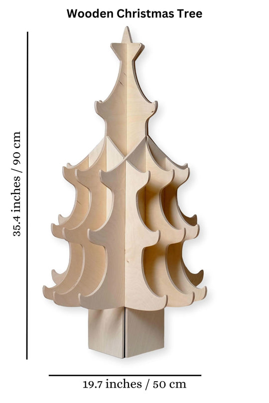 Wooden Christmas Tree & Felt Ornaments Kidodido