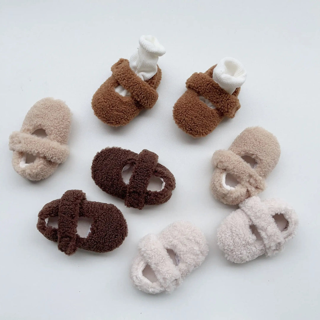 Infant Baby Solid Color Plush Warm Shoes In Winter MyKids-USA