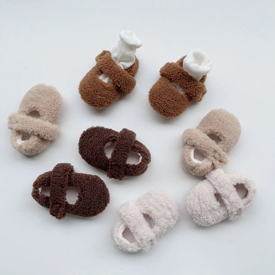 Infant Baby Solid Color Plush Warm Shoes In Winter MyKids-USA