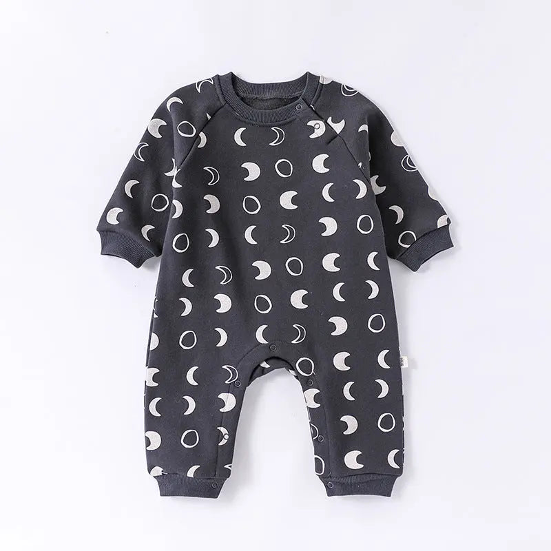 Autumn and Spring Arrival Baby Unisex Simple Pattern Long Sleeves Casual Rompers MyKids-USA