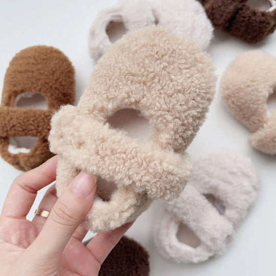 Infant Baby Solid Color Plush Warm Shoes In Winter MyKids-USA