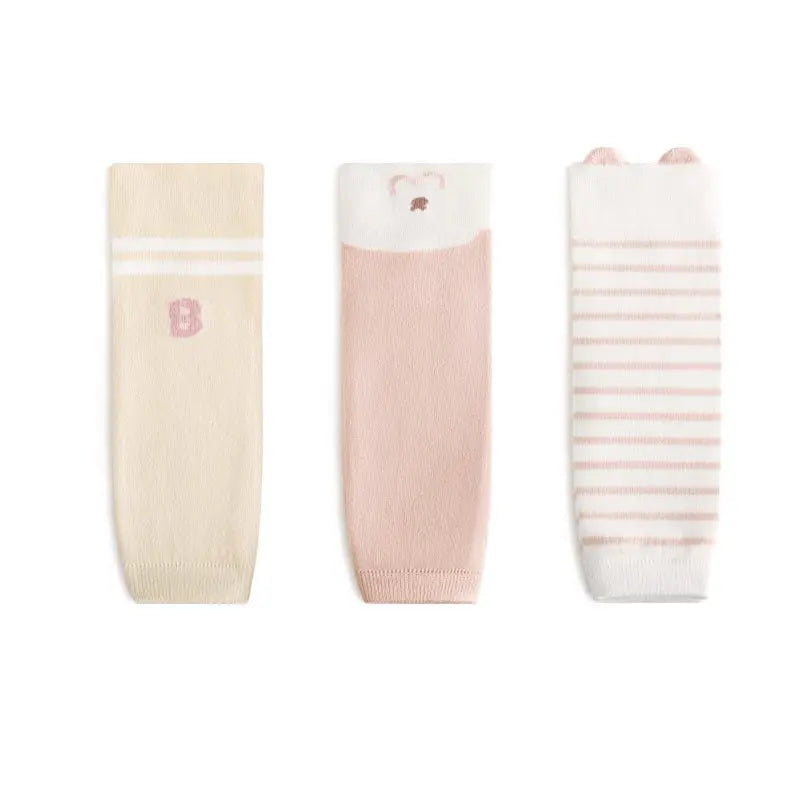 Winter and Autumn Baby Unisex Breathable Striped and Cartoon Knee Sleeves 23-27cm 3-Pair Set MyKids-USA