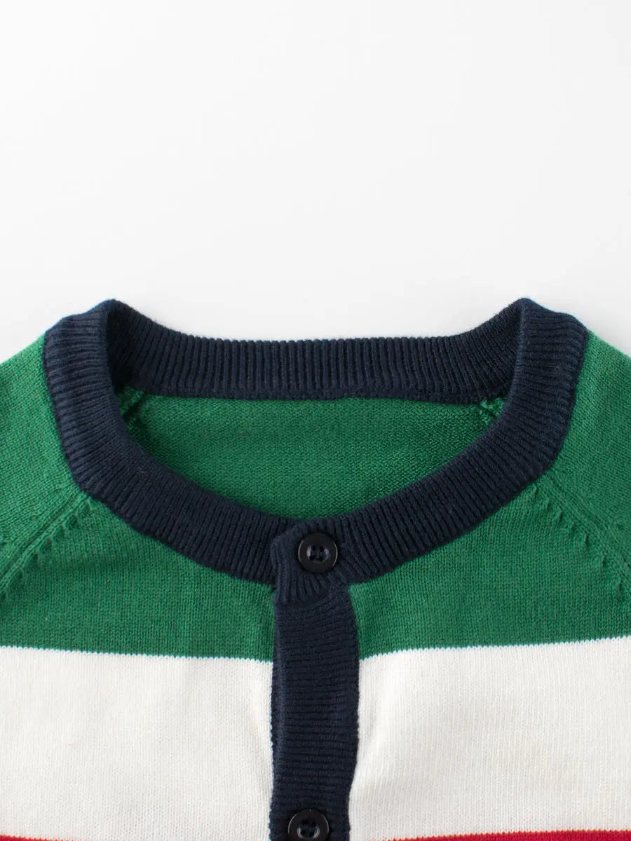 Cross-Border Children’s Rainbow Striped Knit Sweater Cardigan For Autumn/Winter – One-Piece Dispatch For Boys Cardigan MyKids-USA