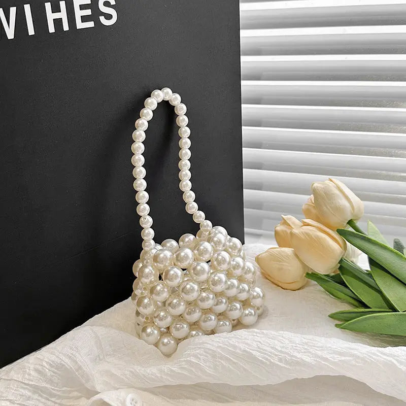 Stylish Cute Carry-On Girls’ Portable Beaded Beige Princess Crossbody Handbag MyKids-USA