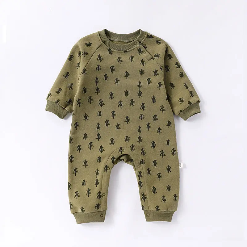 Autumn and Spring Arrival Baby Unisex Simple Pattern Long Sleeves Casual Rompers MyKids-USA