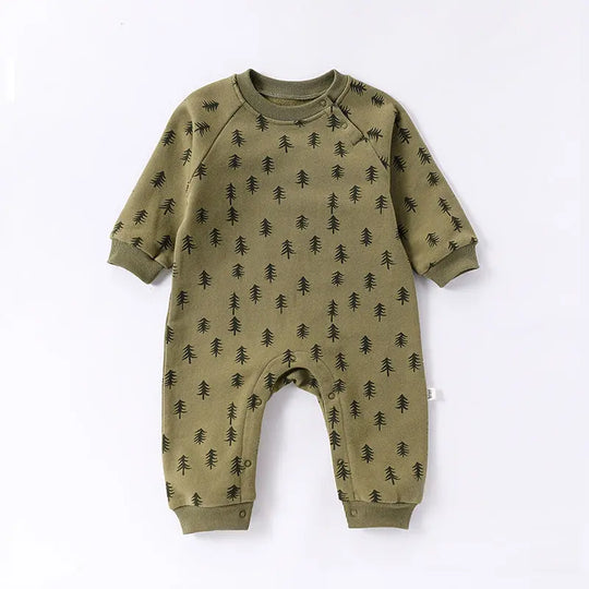 Autumn and Spring Arrival Baby Unisex Simple Pattern Long Sleeves Casual Rompers MyKids-USA