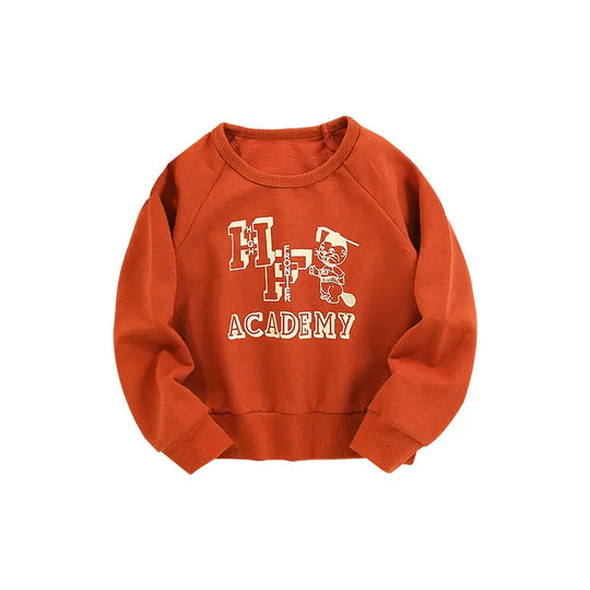 Baby Cartoon And Letters Print Pattern Loose Hoodie MyKids-USA