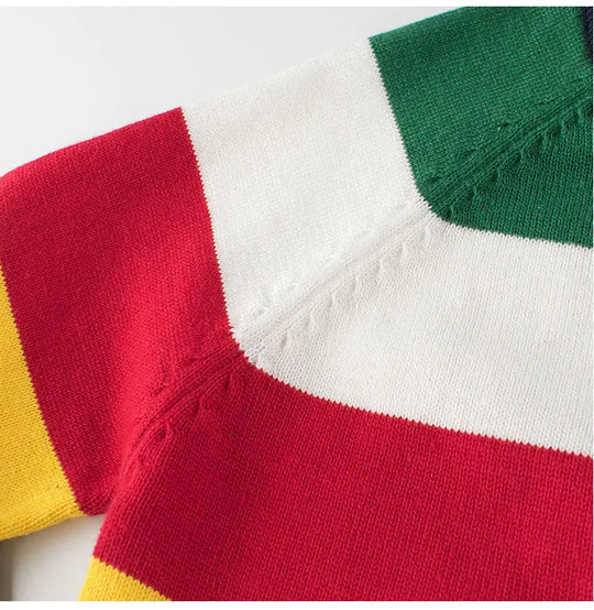 Cross-Border Children’s Rainbow Striped Knit Sweater Cardigan For Autumn/Winter – One-Piece Dispatch For Boys Cardigan MyKids-USA
