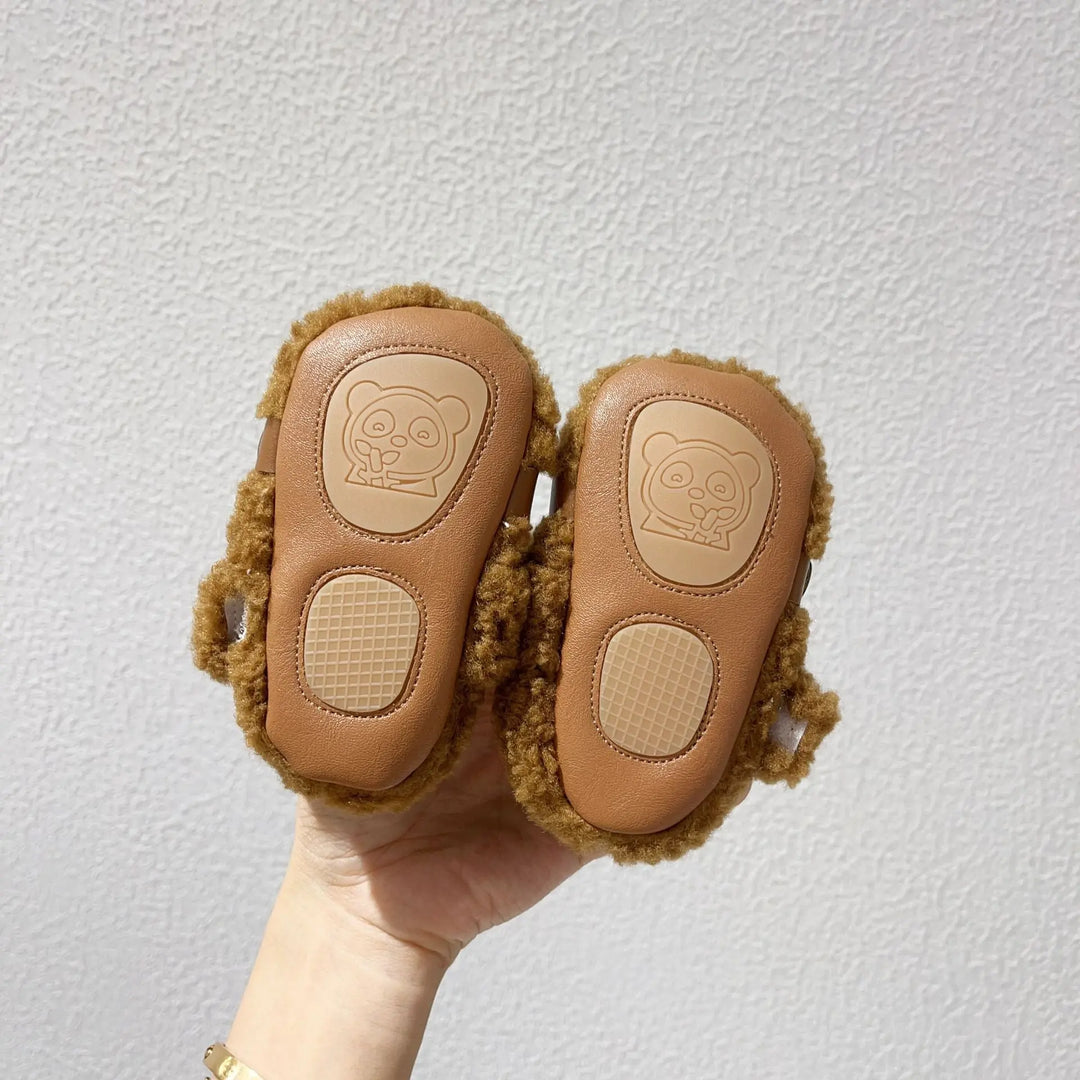Infant Baby Solid Color Plush Warm Shoes In Winter MyKids-USA