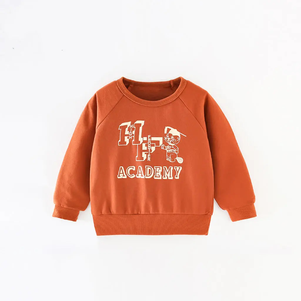Baby Cartoon And Letters Print Pattern Loose Hoodie MyKids-USA