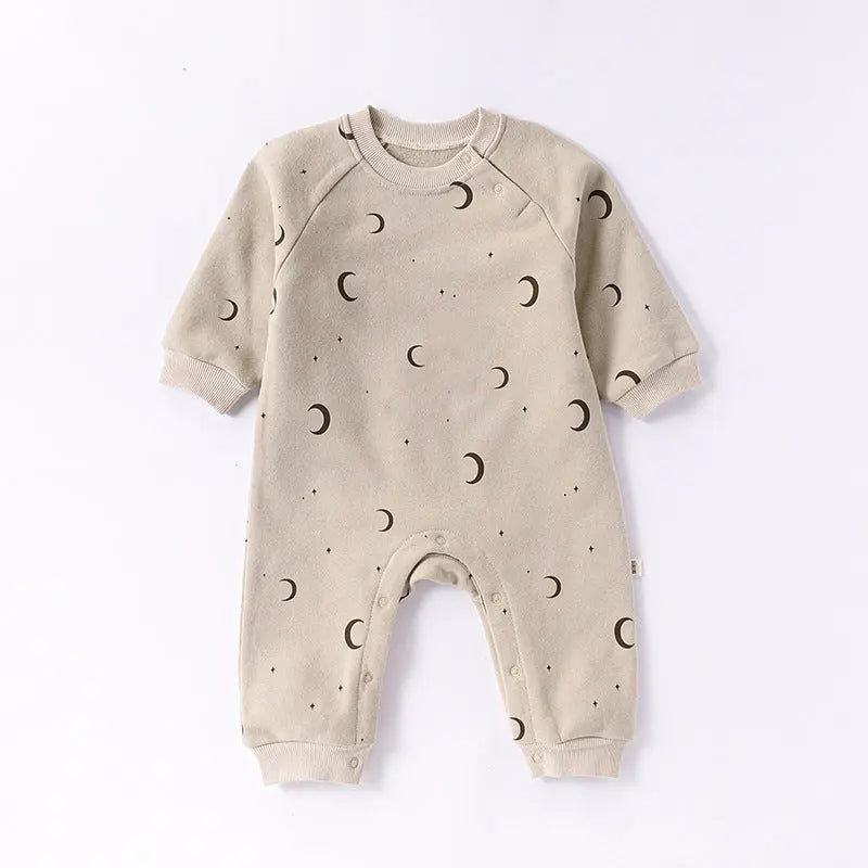Autumn and Spring Arrival Baby Unisex Simple Pattern Long Sleeves Casual Rompers MyKids-USA
