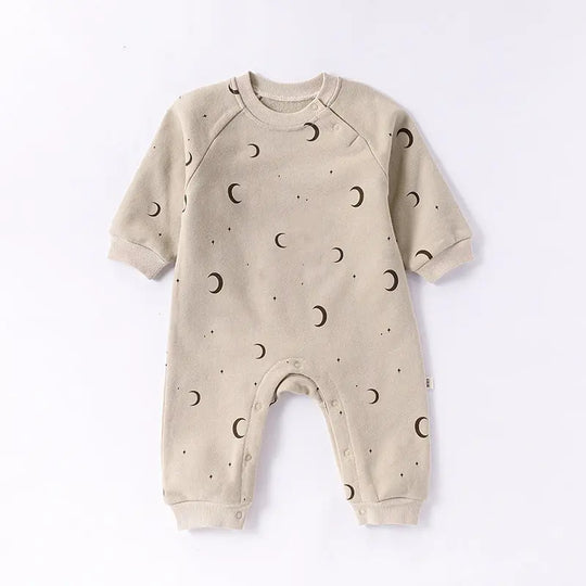 Autumn and Spring Arrival Baby Unisex Simple Pattern Long Sleeves Casual Rompers MyKids-USA