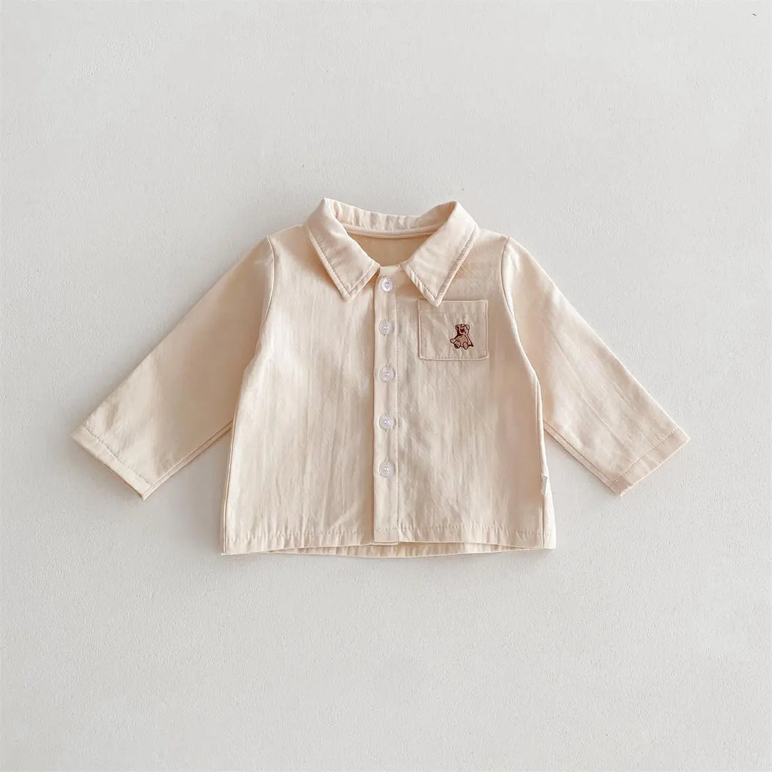 Spring Baby Kids Unisex Plain Long Sleeves Base Shirt And Overalls Clothing Set MyKids-USA