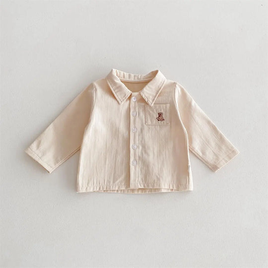 Spring Baby Kids Unisex Plain Long Sleeves Base Shirt And Overalls Clothing Set MyKids-USA