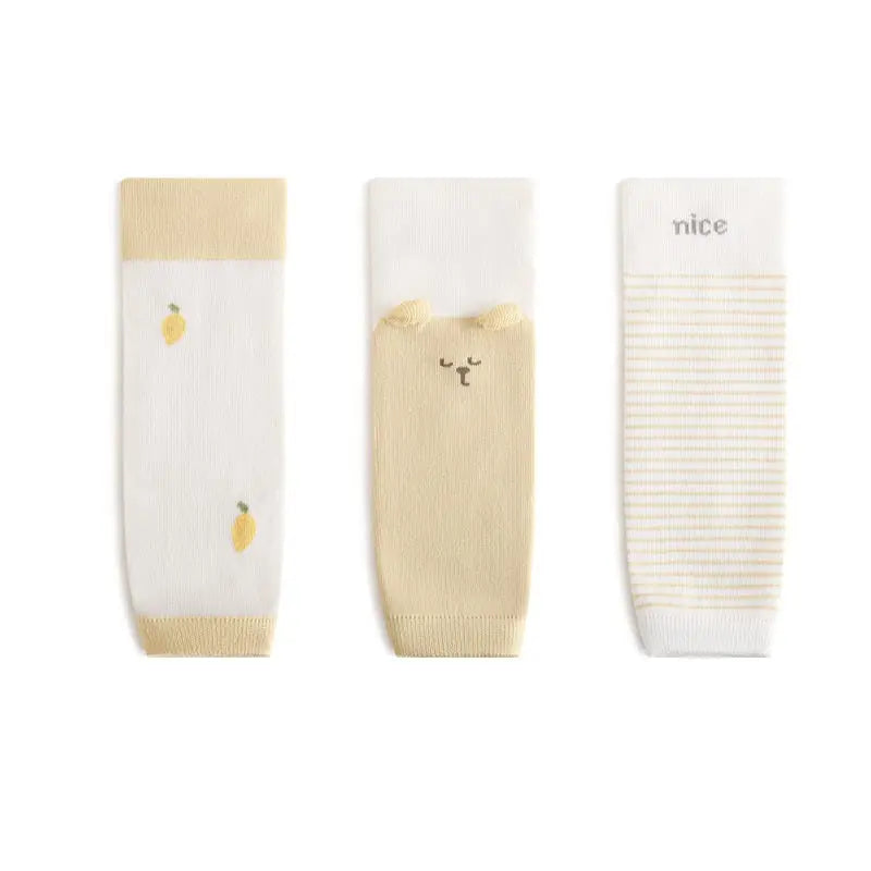 Winter and Autumn Baby Unisex Breathable Striped and Cartoon Knee Sleeves 23-27cm 3-Pair Set MyKids-USA