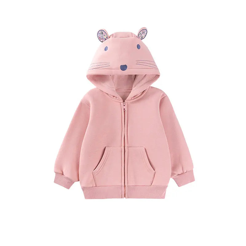 Winter and Autumn Girls Animals Cartoon Pattern Long Sleeves Zip-up Hooded Coat MyKids-USA