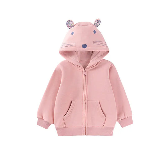 Winter and Autumn Girls Animals Cartoon Pattern Long Sleeves Zip-up Hooded Coat MyKids-USA