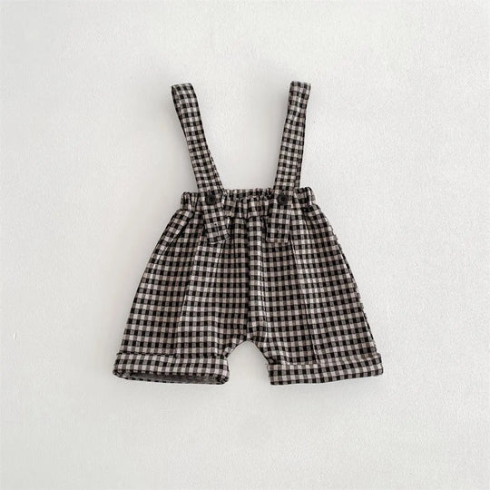 Spring Baby Kids Unisex Plain Long Sleeves Base Shirt And Overalls Clothing Set MyKids-USA