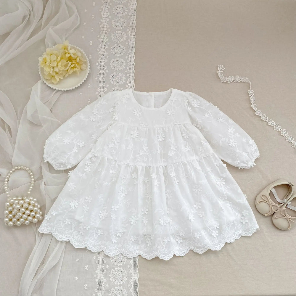 Arrival Spring and Autumn Flowers Pattern Baby Kids Girls Solid Color Onesies and Dress – Princess Sister Matching Set MyKids-USA