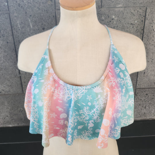 Sea Life Flounce Crop Top Loco Boutique