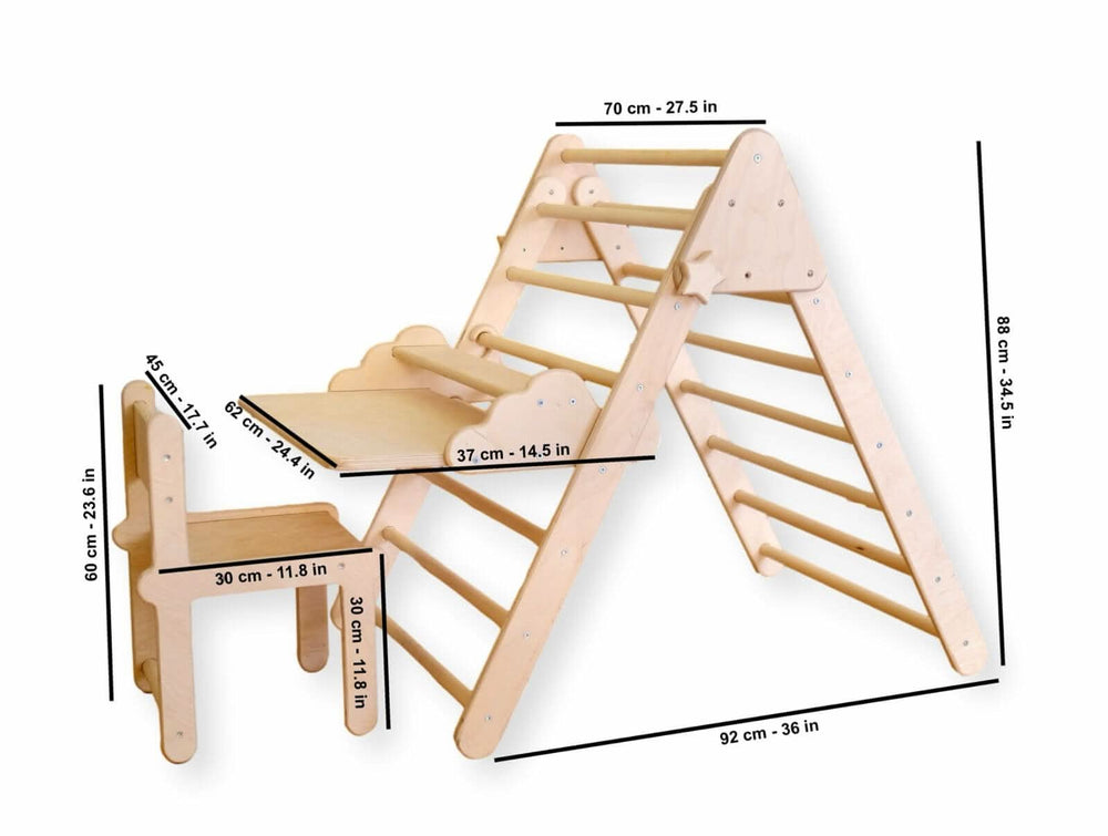 Montessori Climbing Triangle with Table and Chair Kidodido