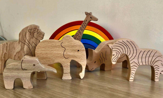 Wooden Safari Animals Set Kidodido