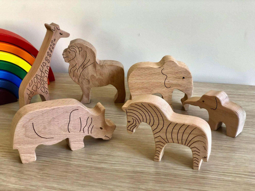 Wooden Safari Animals Set Kidodido