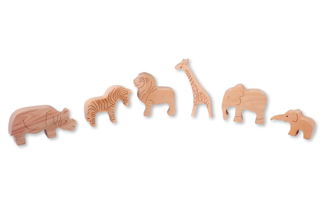 Wooden Safari Animals Set Kidodido